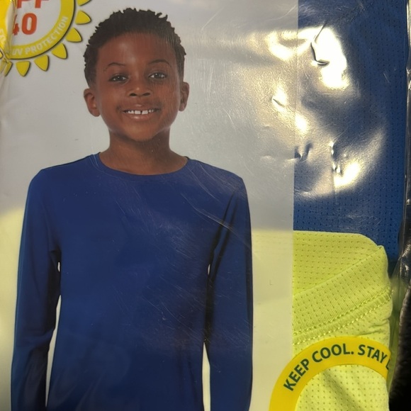 32 Degrees Kids Air Mesh Long Sleeve Tee Blue Green Medium 10/12 - Picture 5 of 5